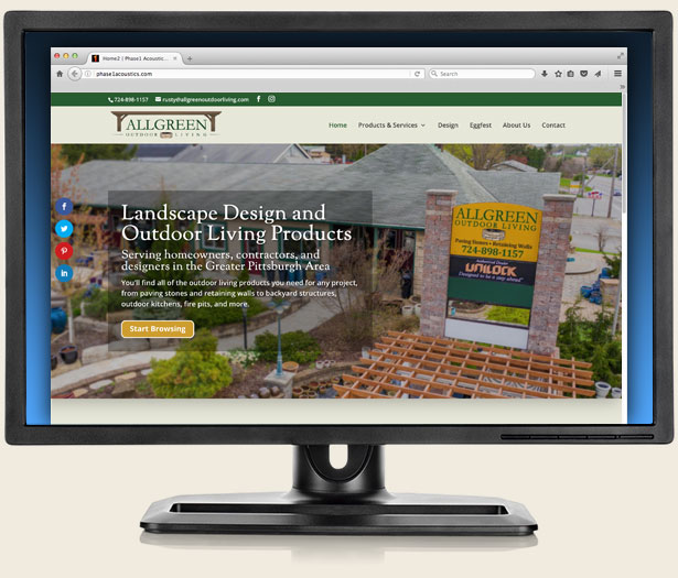 Allgreen Outdoor Living Website Home Page