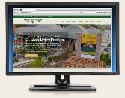 Allgreen Outdoor Living website screen