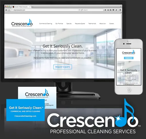Crescendo Cleaning montage of branding samples