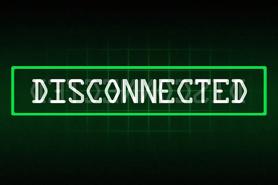 Neon graphic of "DISCONNECTED"