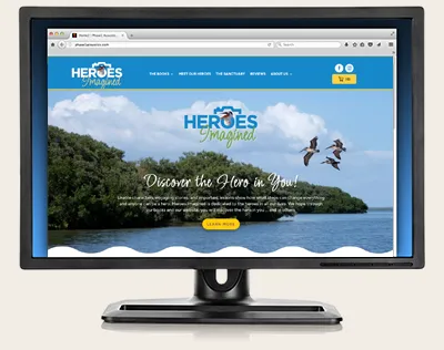 Heroes Imagined Website on Computer Screen