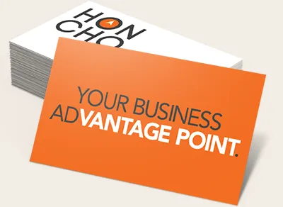 Business card with "Your Business Advantage Point" tagline