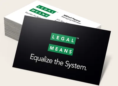 Business card with "Equalize the System" tagline