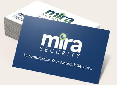 Business card with "Uncompromise Your Network Security." tagline