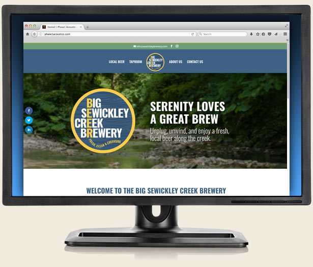 Big Sewickley Creek Brewery Website Screen