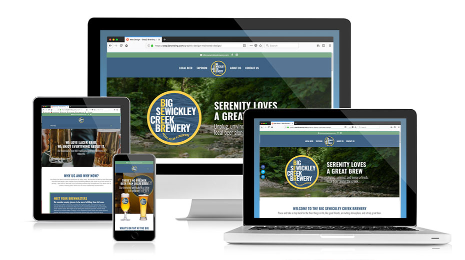Big Sewickley Creek Brewery Website on various devices