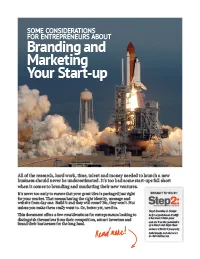 Branding and Marketing Your Start-up document